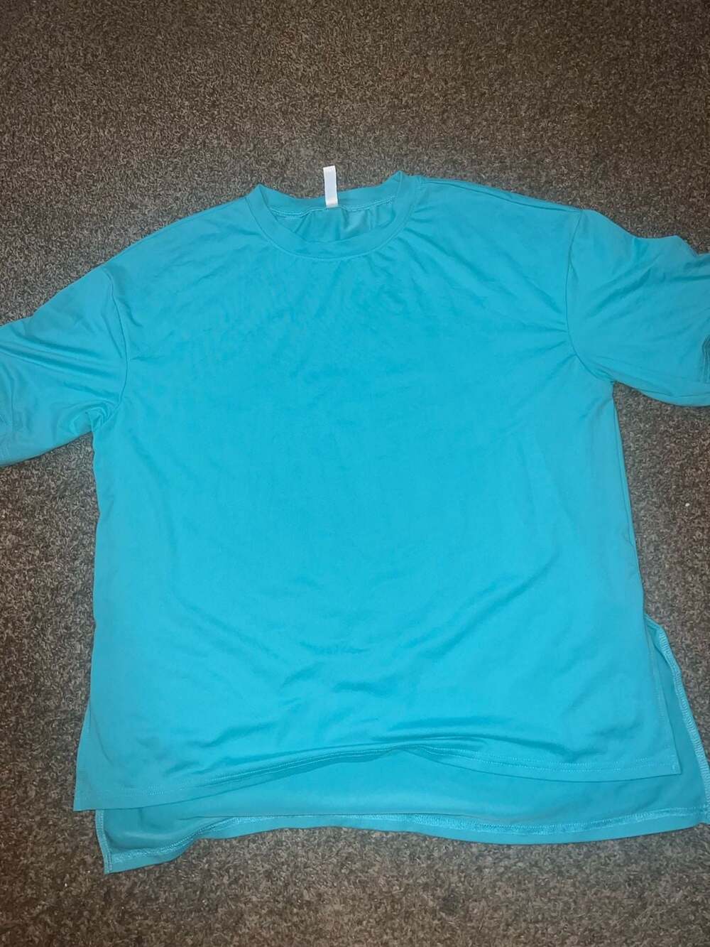 MINTREUS Turquoise Short Sleeve Activewear Performance T-Shirt